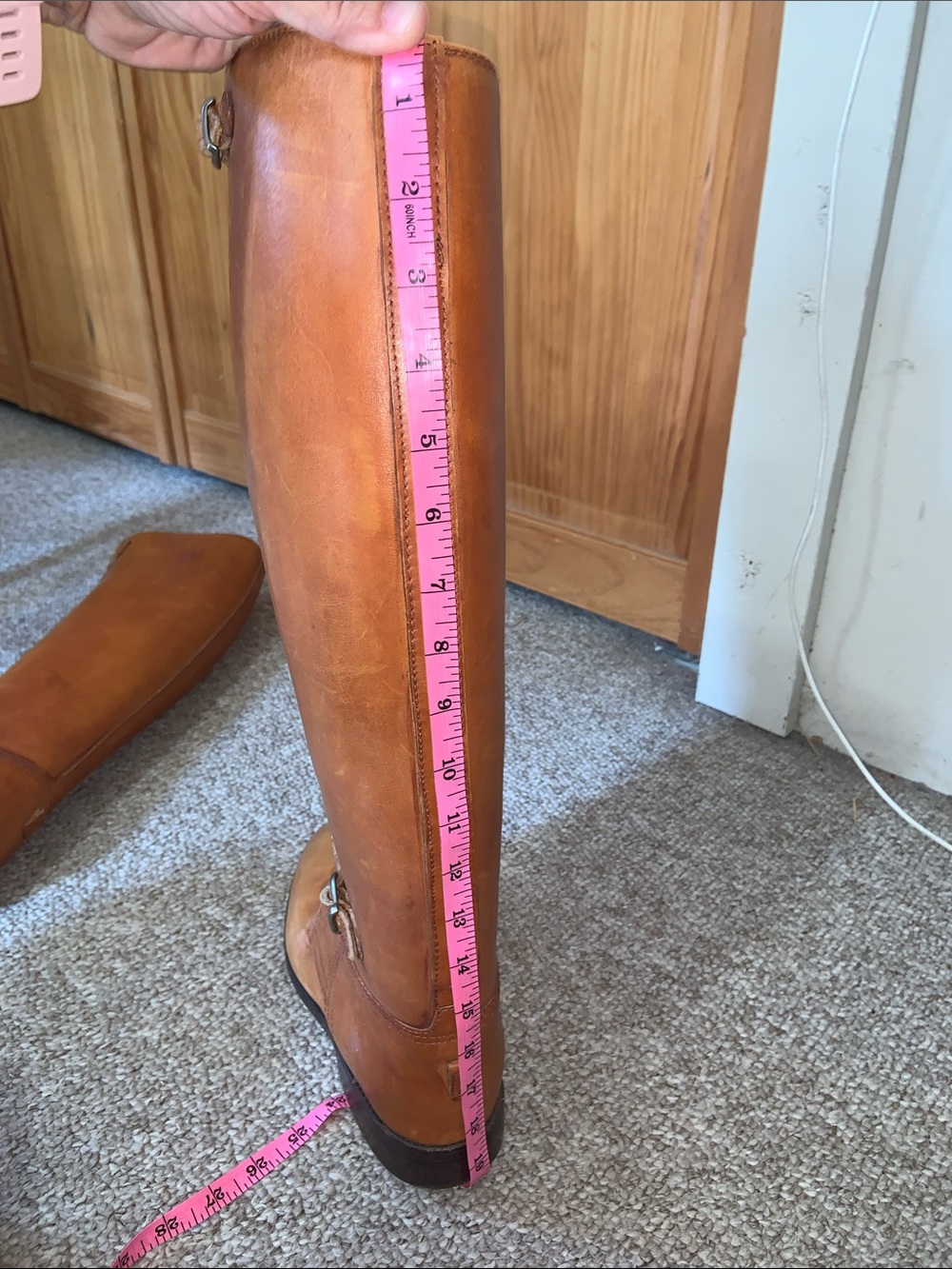 Tall Leather Riding polo Boots in Cognac British tan Brown custom 9 wide - Picture 11 of 12